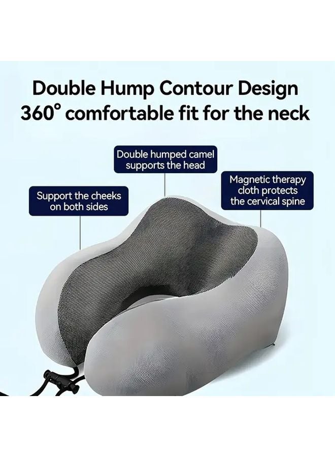 Camel Hump Travel Pillow Pink Slow Rebound Neck Support For Airplane Office Nap - Image 3